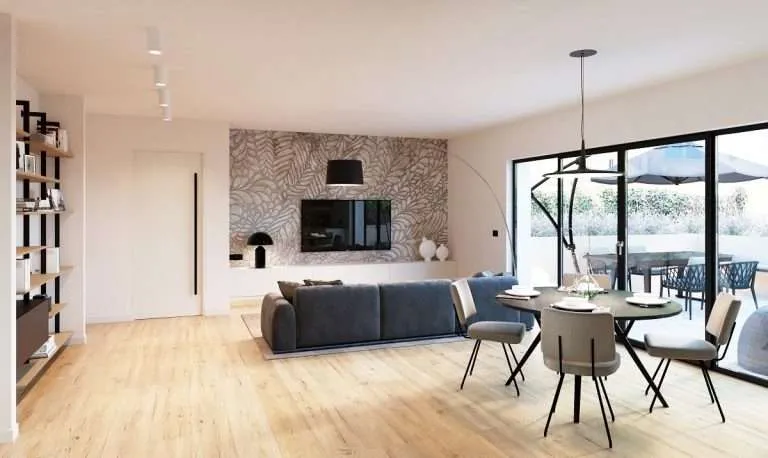 Terrazzo esterno ristrutturato con pavimentazione elegante